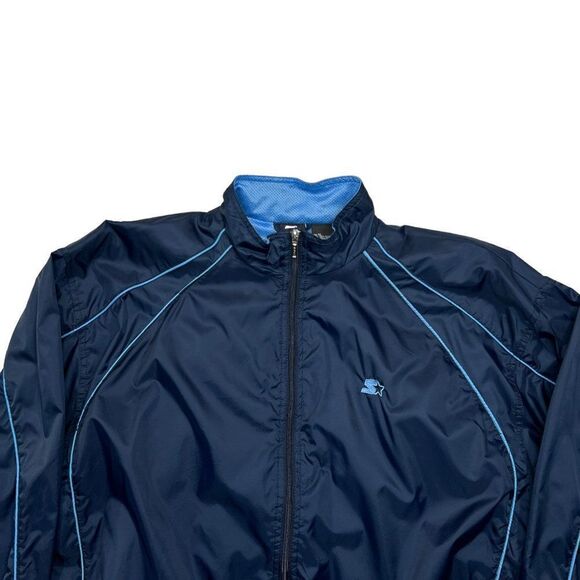 Starter Jacket Mens Sz Large Vintage Two Tone Blue Full Zip Athletic Windbreaker - Picture 3 of 11